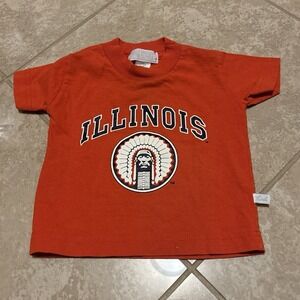 Vintage University of Illinois Fighting Illini Kids Tee W Chief Size 18 Months